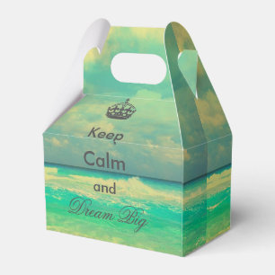 vintage beach “Keep Calm and Dream Big” quote Favor Box