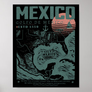 Vintage Beach Mens Women Gulf Of Mexico Est.1550  Poster
