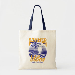 Vintage Beach Palm Tree Sunset Tote Bag