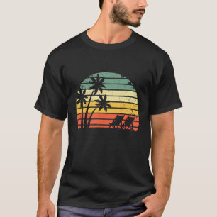 Vintage Beach Palm Trees Beach Chair Cool T-Shirt