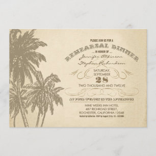 vintage beach palms répétition dîner invitations