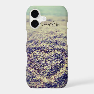 Vintage beach photo Heart in sand iPhone 7 case