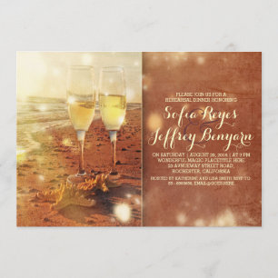 vintage beach rehearsal dinner invitation