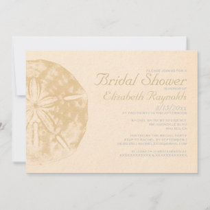 Vintage Beach Sand Dollar Bridal Shower Invitation