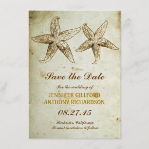 VINTAGE BEACH SAVE THE DATE CARD