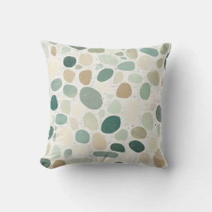 Vintage Beach Speckled Pebbles Retro Seaside Throw Pillow
