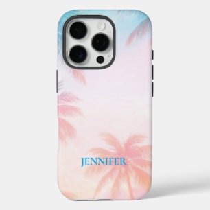 Vintage Beach Sunset Palm Trees Pastel             iPhone 16 Pro Case