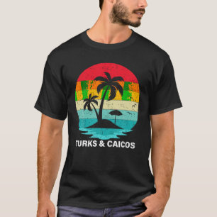 Vintage Beach Sunset Summer Vacation Turks Caicos T-Shirt