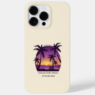 Vintage Beach Sunset Vacation lounger peach purple Case-Mate iPhone 14 Pro Max Case