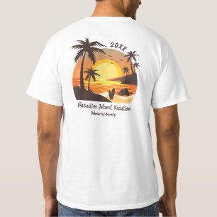 Vintage Beach Sunset Vacation surf orange brown T-Shirt