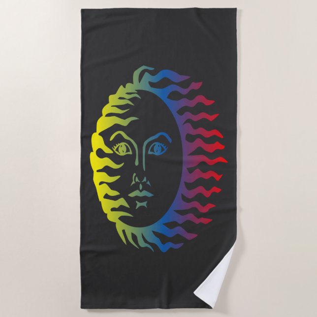 Vintage Beach Sunshine Face Towel (Front)