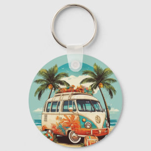 Vintage Beach Van Keychain