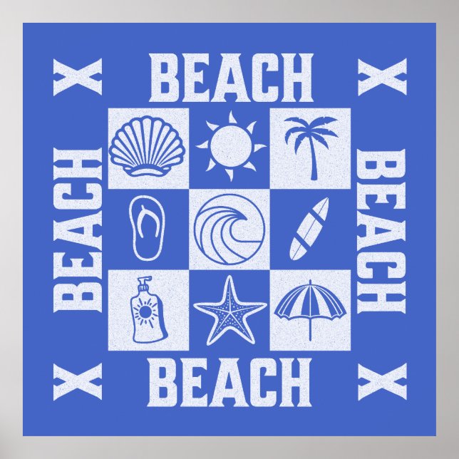 Vintage Beach Vibes -Beach Beach Beach  Poster (Front)