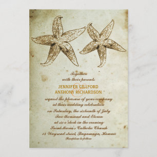 VINTAGE BEACH WEDDING INVITATIONS