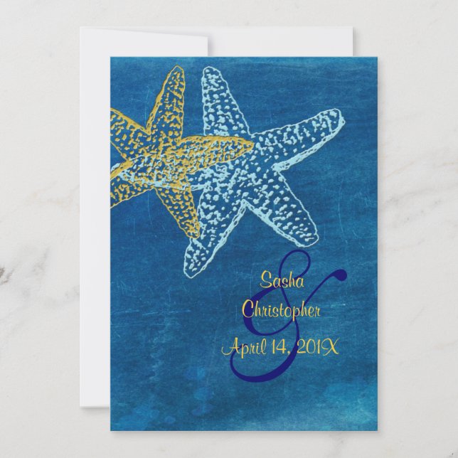 Vintage Beach Wedding Invitations (Front)