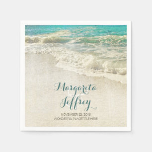 Vintage Beach wedding paper napkins