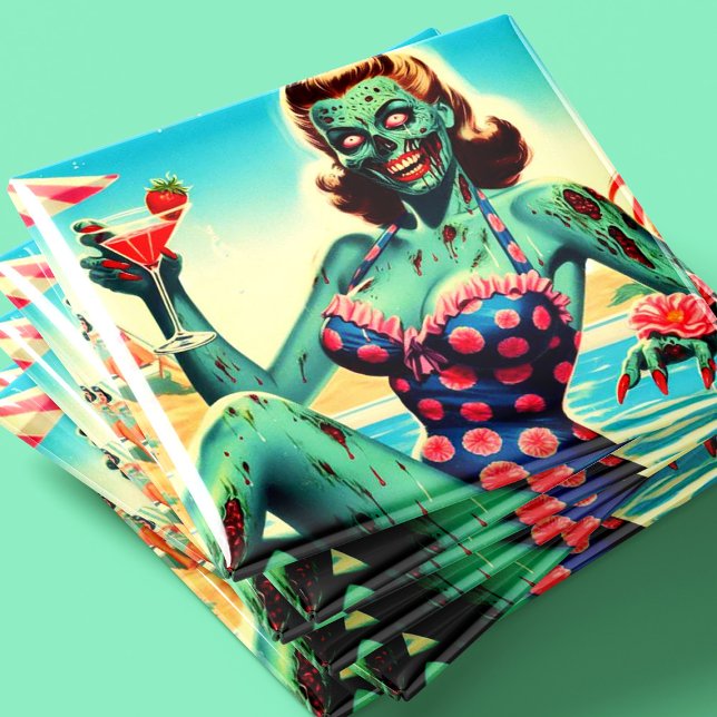 Vintage Beach Zombie Pin-up Magnet (Creator Uploaded)