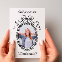 Vintage Beaded Frame with Bow Bridesmaid Proposal