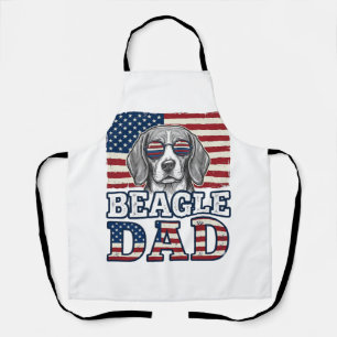 Vintage Beagle Dad Patriotic Dog Shirt Design_1 Apron