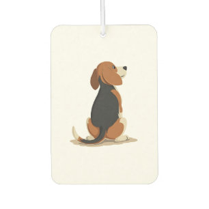 Vintage Beagle Dog Back View Illustration Pet Love Air Freshener