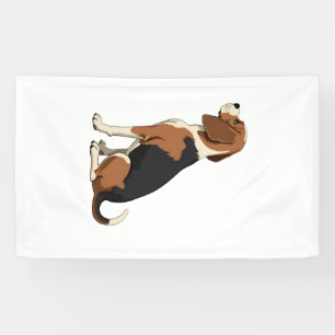 Vintage Beagle Dog Back View Illustration Pet Love Banner