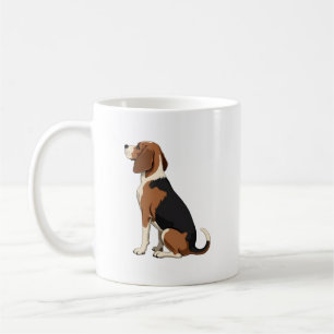 Vintage Beagle Dog Back View Illustration Pet Love Coffee Mug