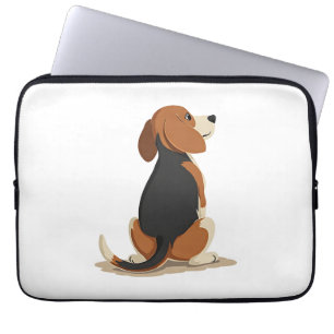 Vintage Beagle Dog Back View Illustration Pet Love Laptop Sleeve