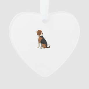Vintage Beagle Dog Back View Illustration Pet Love Ornament