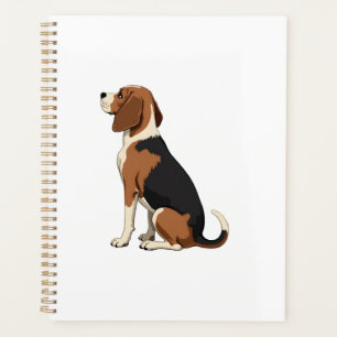 Vintage Beagle Dog Back View Illustration Pet Love Planner