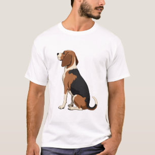 Vintage Beagle Dog Back View Illustration Pet Love T-Shirt