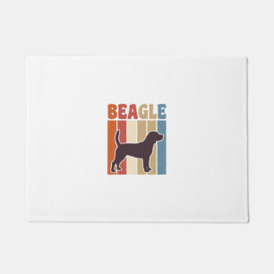 Vintage Beagle Dog Retro Stripe Vector Design_1 Doormat