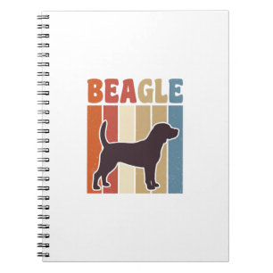 Vintage Beagle Dog Retro Stripe Vector Design_1 Notebook