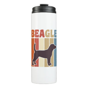 Vintage Beagle Dog Retro Stripe Vector Design_1 Thermal Tumbler