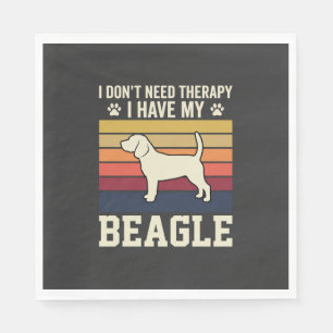 Vintage Beagle Dog Therapy Retro Napkin