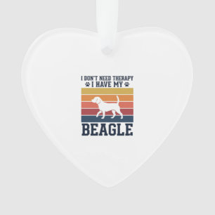 Vintage Beagle Dog Therapy Shirt Design_1 Ornament