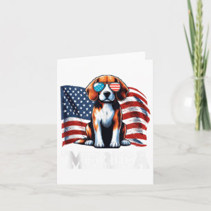 Vintage Beagle Merica Sungles Patriotic American F Card