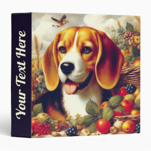 Vintage Beagle Puppy Painting Binder