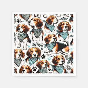 Vintage Beagle Puppy Seamless Napkin