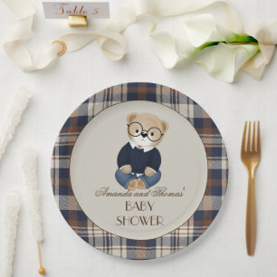 Vintage Bear Baby Shower  Paper Plate