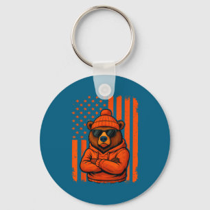 Vintage Bear Graphic For Men Women Boys Girls Kids Keychain