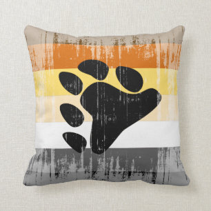 Vintage Bear Pride Throw Pillow