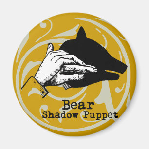Vintage Bear Puppet Artwork Illustration Magnet