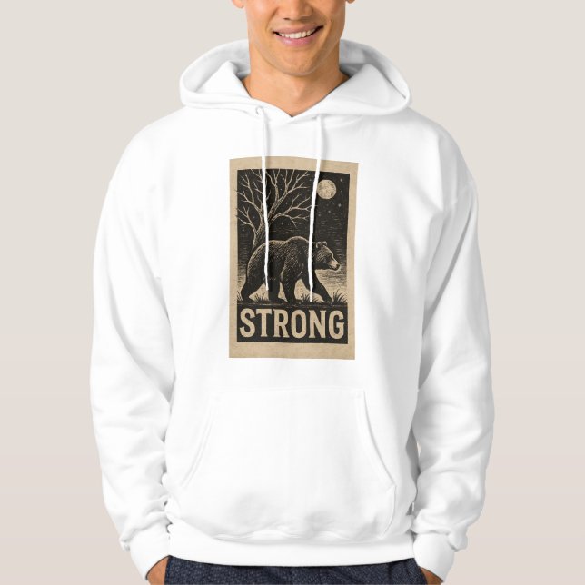 Vintage Bear Strength Hoodie (Front)