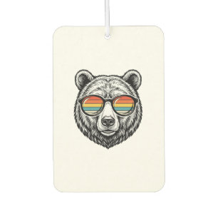 Vintage Bear Sunglasses Vector Graphic Design_1 Air Freshener