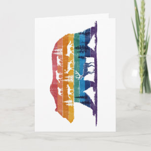 Vintage Bear Wildlife – Retro Forest Silhouette Card