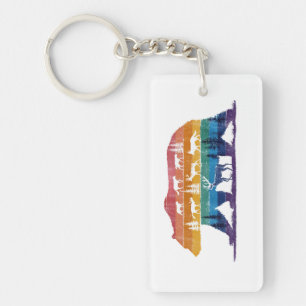 Vintage Bear Wildlife – Retro Forest Silhouette Keychain