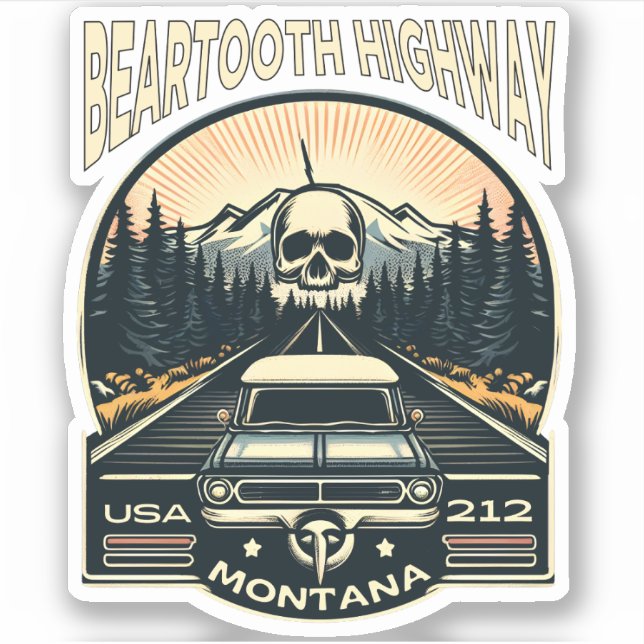 vintage Beartooth Highway us 212 montana road (Front)