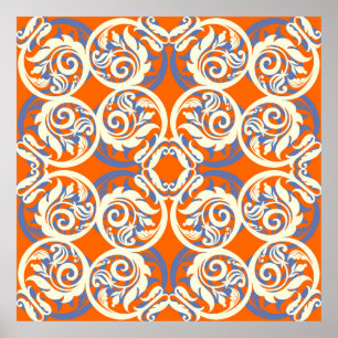 Vintage beautiful background, seamless pattern, lu poster