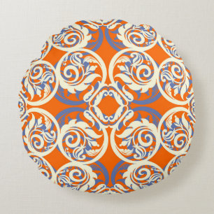 Vintage beautiful background, seamless pattern, lu round pillow