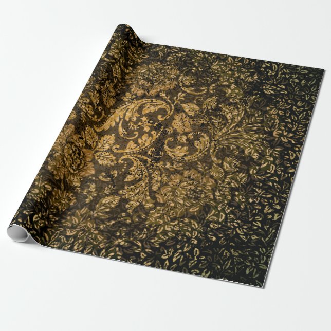 Vintage, beautiful damask wrapping paper (Unrolled)